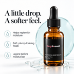 BUYFOREAST Hyaluronic Acid Serum benefits: replenish moisture, soft plump-looking finish, easy layering
