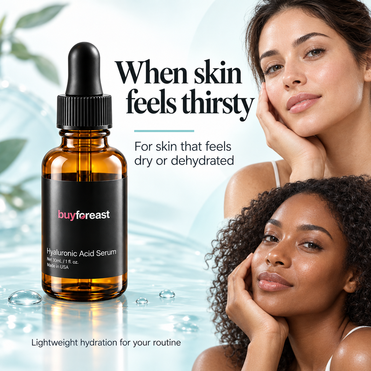 BUYFOREAST Hyaluronic Acid Serum skin-needs positioning for skin that feels dry or dehydrated