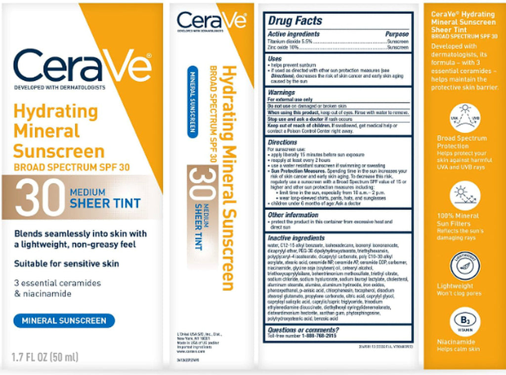 CeraVe skincare routine featuring Hydrating Mineral Sunscreen