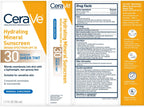 CeraVe skincare routine featuring Hydrating Mineral Sunscreen