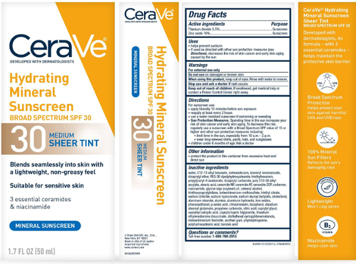 CeraVe skincare routine featuring Hydrating Mineral Sunscreen