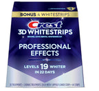 Crest 3D Whitestrips Professional Effects package back with peel apply reveal directions