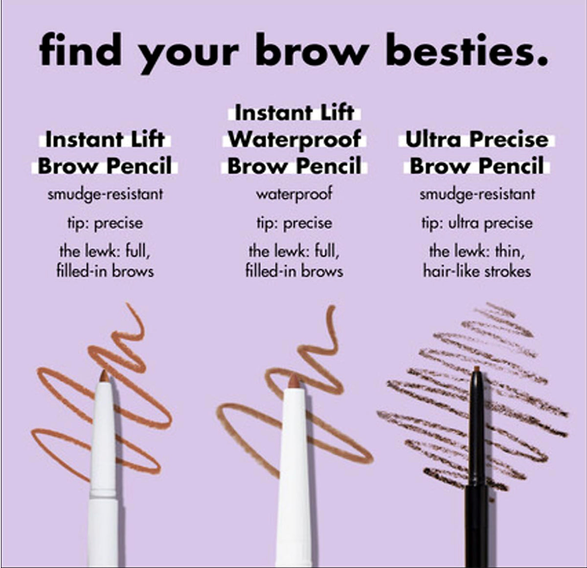 e.l.f. brow pencil comparison guide