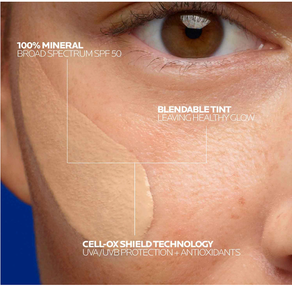 La Roche-Posay Anthelios mineral SPF 50 blendable tint on skin
