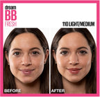 Maybelline Dream BB Fresh 110 Light Medium before and after