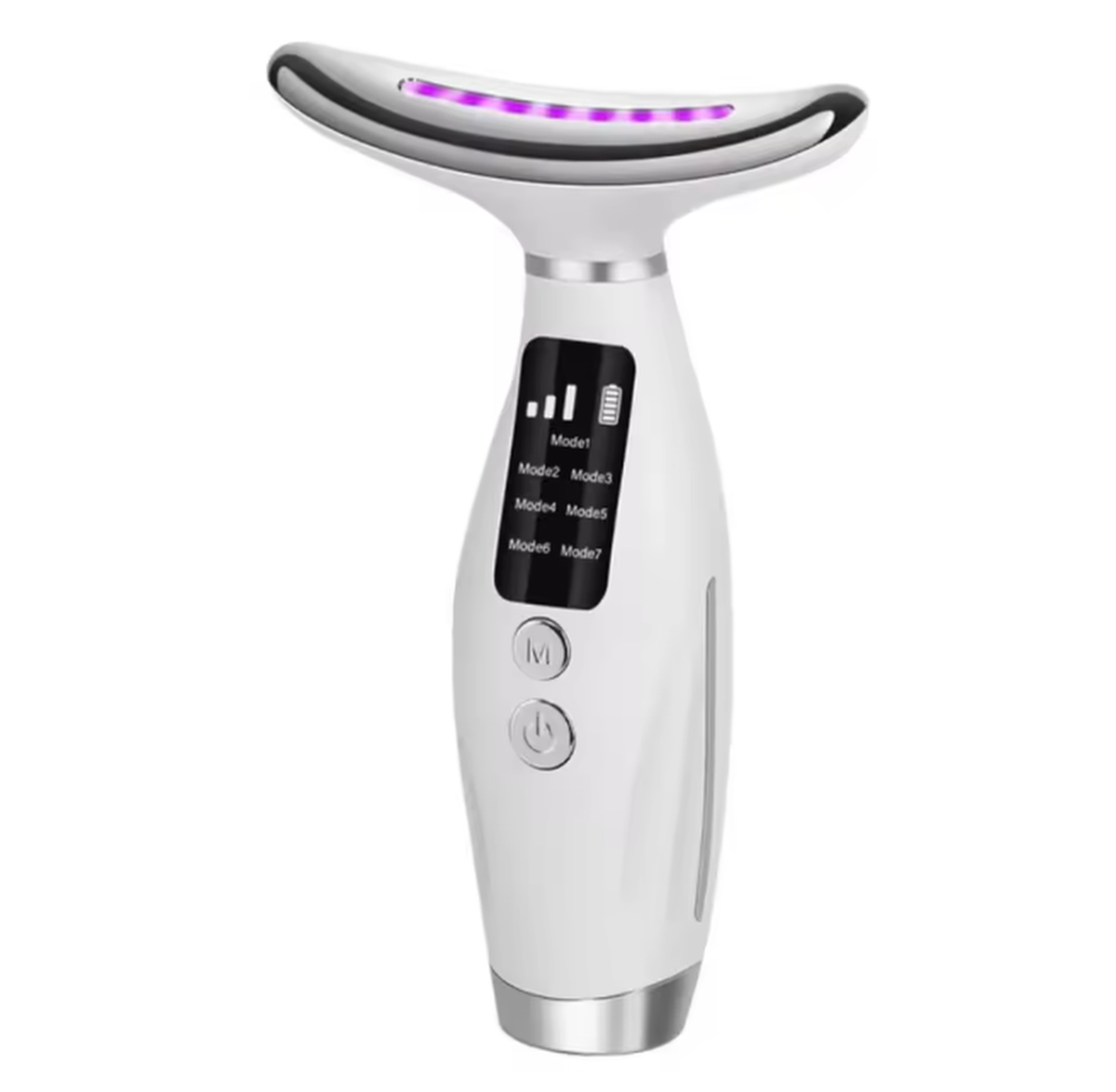 White 7-color LED neck and face beauty massager clean product image