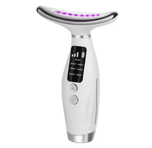 White 7-color LED neck and face beauty massager clean product image