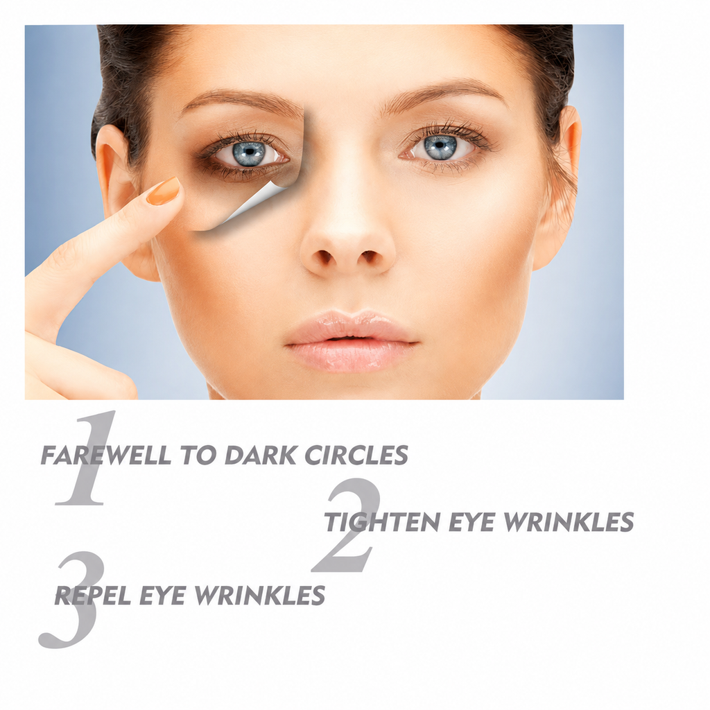 Eye care infographic for dark circles and fine lines