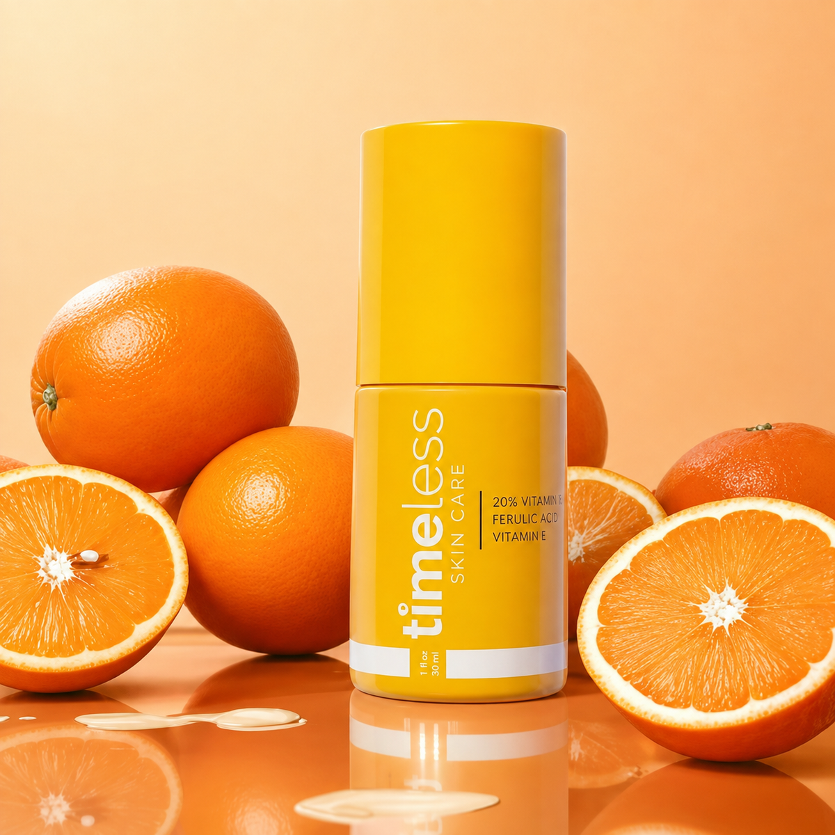 Timeless Vitamin C serum with fresh oranges