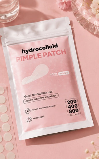 Pimple patch pack showing 200, 400 and 800 patch options
