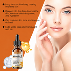 West Month Vitamin C Whitening Face Serum moisturizing and skin tone benefit graphic