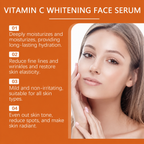 West Month Vitamin C Whitening Face Serum hydration brightening and spot care benefit graphic