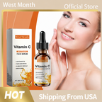 West Month Vitamin C Whitening Face Serum with model and product packaging